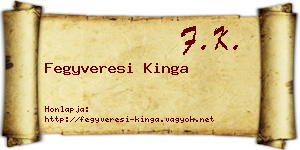 Fegyveresi Kinga névjegykártya